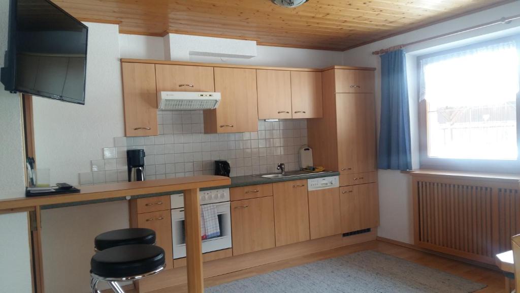 Kuchyň nebo kuchyňský kout v ubytování Gabershof