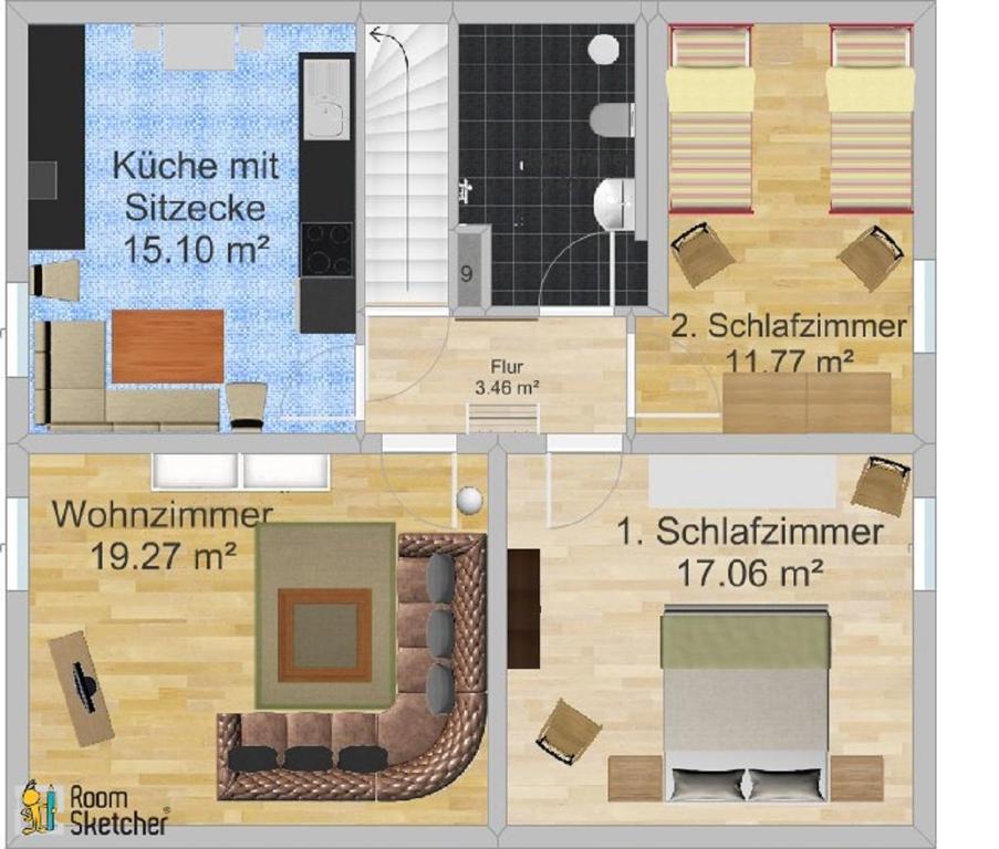 Půdorys ubytování Ferienwohnung Schneemann