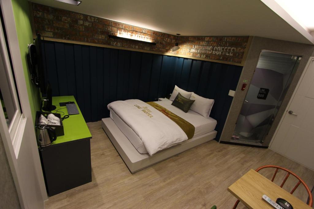 Postel nebo postele na pokoji v ubytování Line Motel