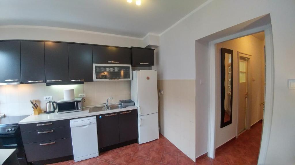 Kuchyň nebo kuchyňský kout v ubytování Apartment Harmonija