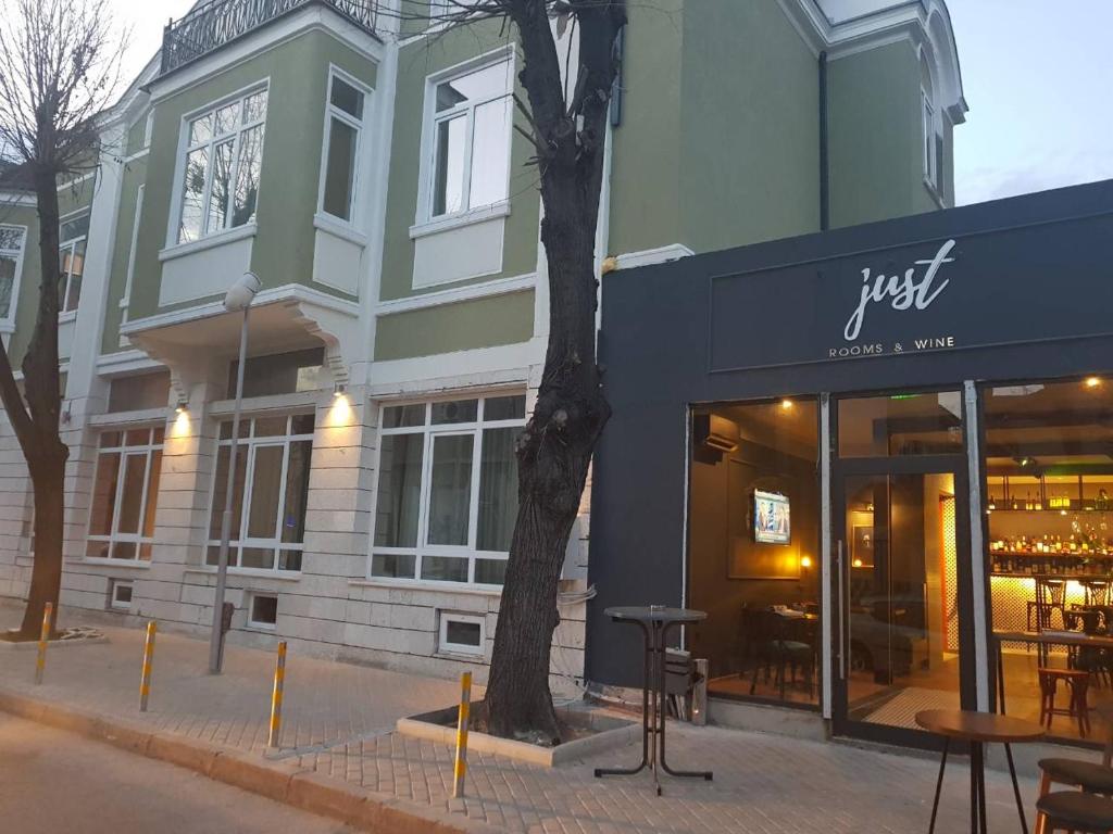 a store front of a building on a city street at Just Home in Varna City