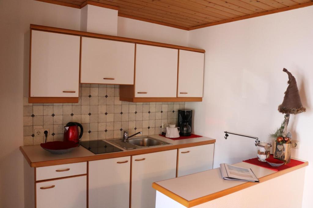 Kuchyň nebo kuchyňský kout v ubytování Ferienhaus Höll
