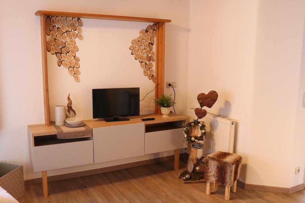 TV a/nebo společenská místnost v ubytování Ferienhaus Höll
