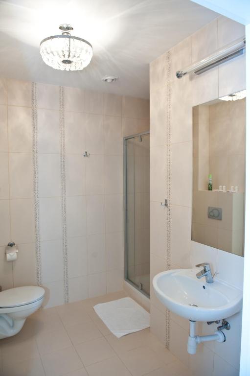 Koupelna v ubytování Hotel Ajax