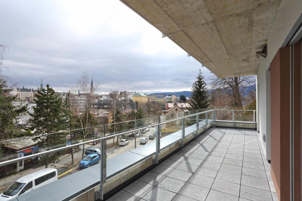 Balkón nebo terasa v ubytování Apartmány Terasy Café