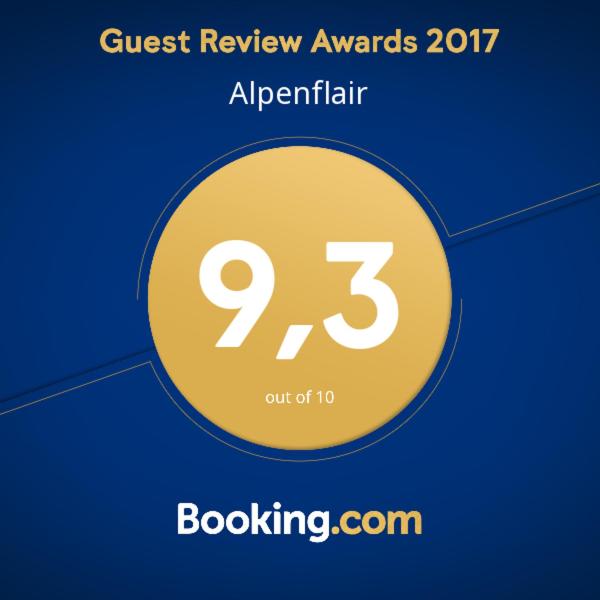 Certifikát, hodnocení, plakát nebo jiný dokument vystavený v ubytování Alpenflair