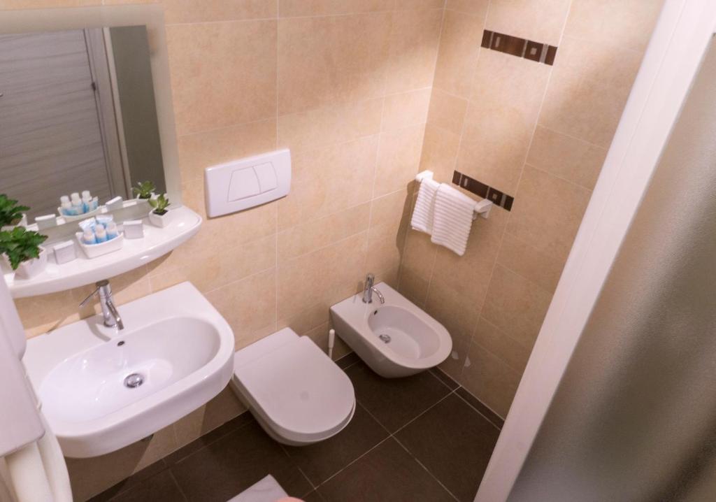 Koupelna v ubytování Hotel Scialara