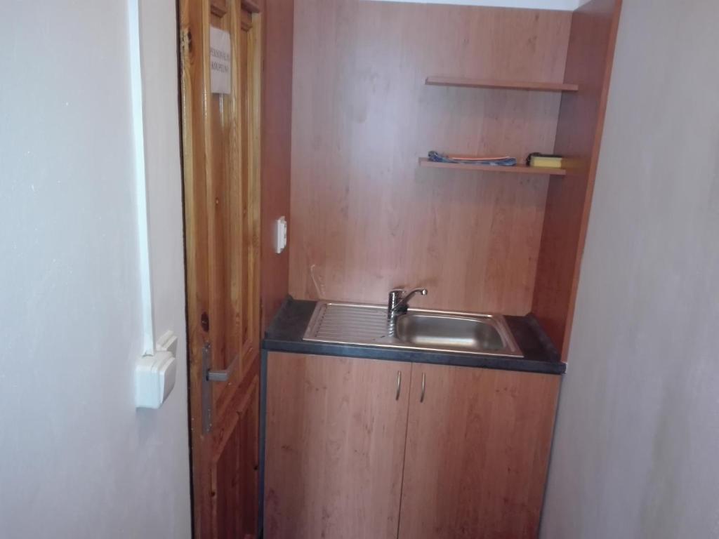 Kuchyň nebo kuchyňský kout v ubytování Penzion U Hyklů