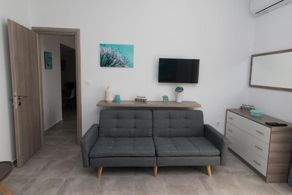 Televízia a/alebo spoločenská miestnosť v ubytovaní Olive House Apartments