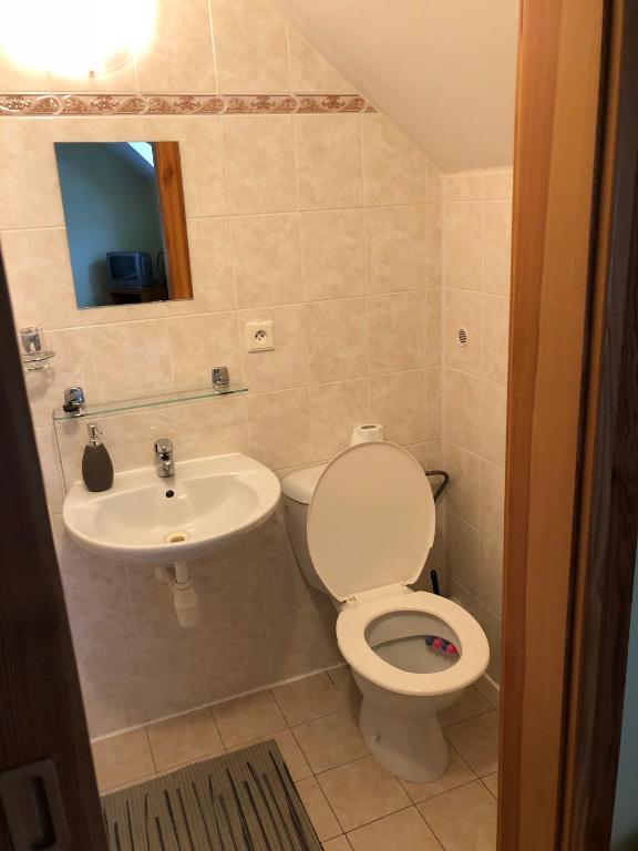 Koupelna v ubytování Penzion Tetřívek