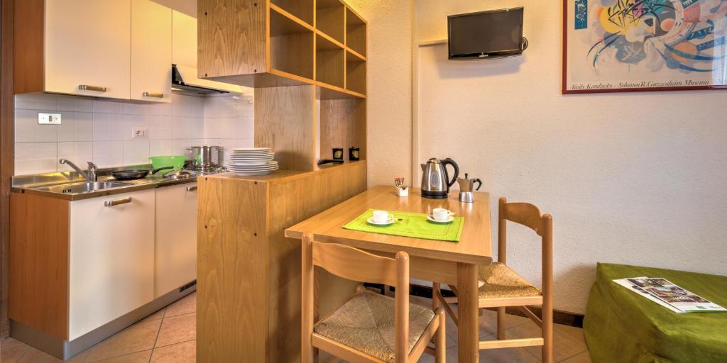 Kuchyň nebo kuchyňský kout v ubytování Residence Kristall