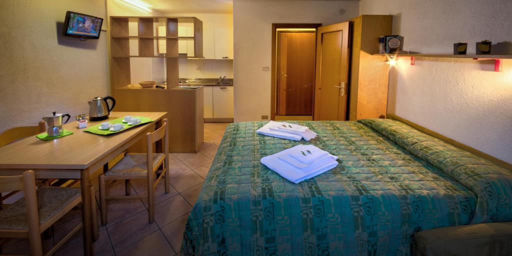 Kuchyň nebo kuchyňský kout v ubytování Residence Kristall