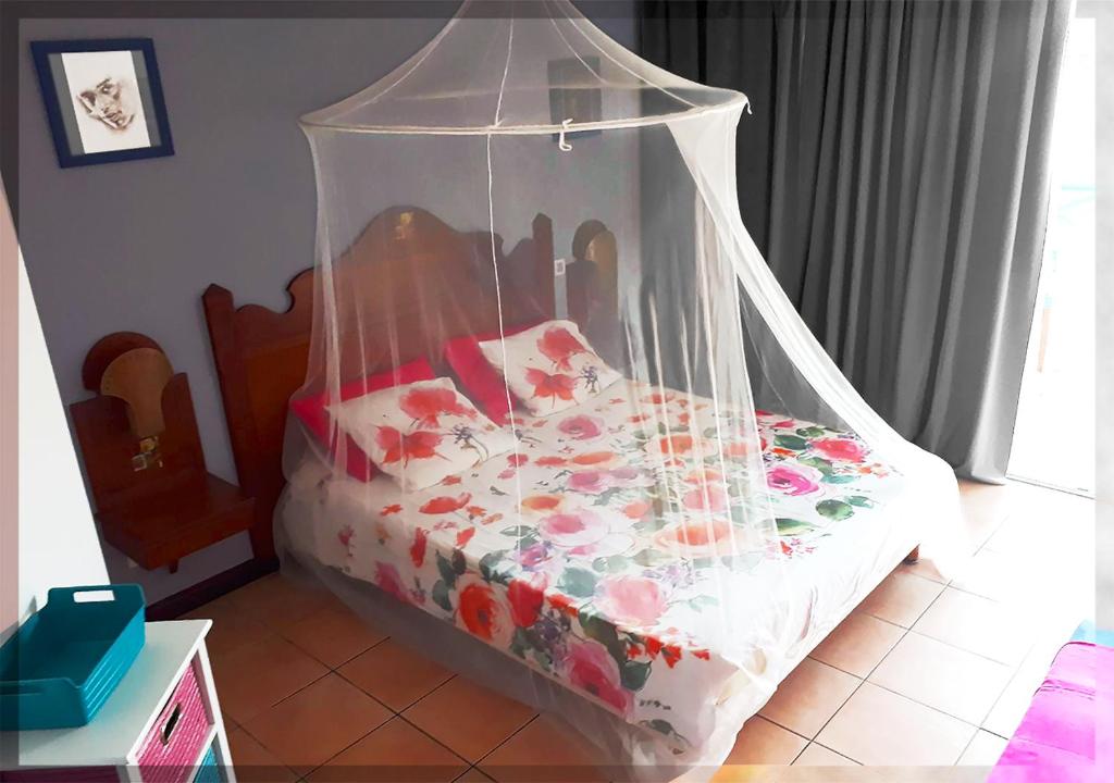 Postel nebo postele na pokoji v ubytování Ti Studio Creole Mahogany