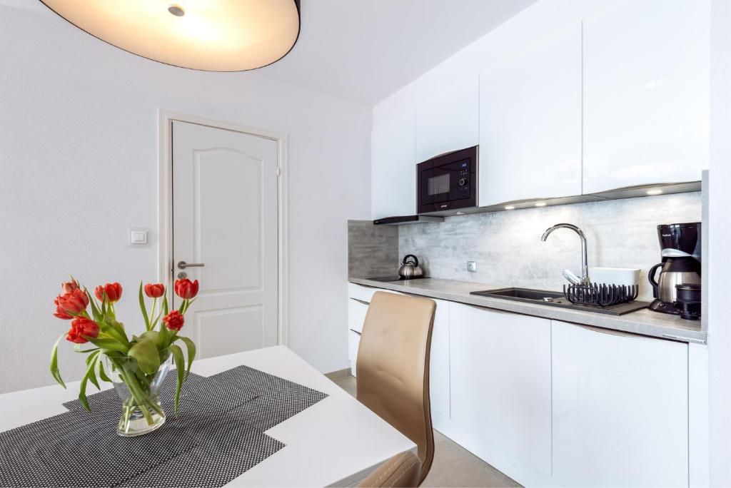 Kuchyňa alebo kuchynka v ubytovaní Apartamenty NAVIGATOR-PORT