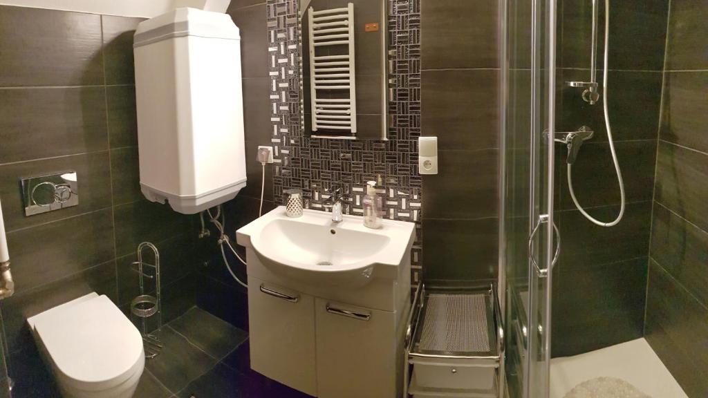 Kúpeľňa v ubytovaní Apartament Podkowa z widokiem na Giewont