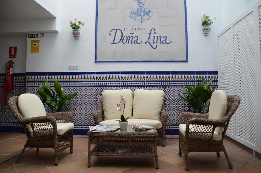 A seating area at Hotel Doña Lina
