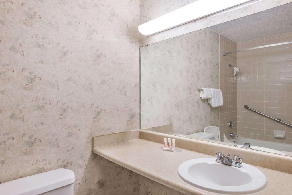 Koupelna v ubytování Ramada by Wyndham Watertown Thousand