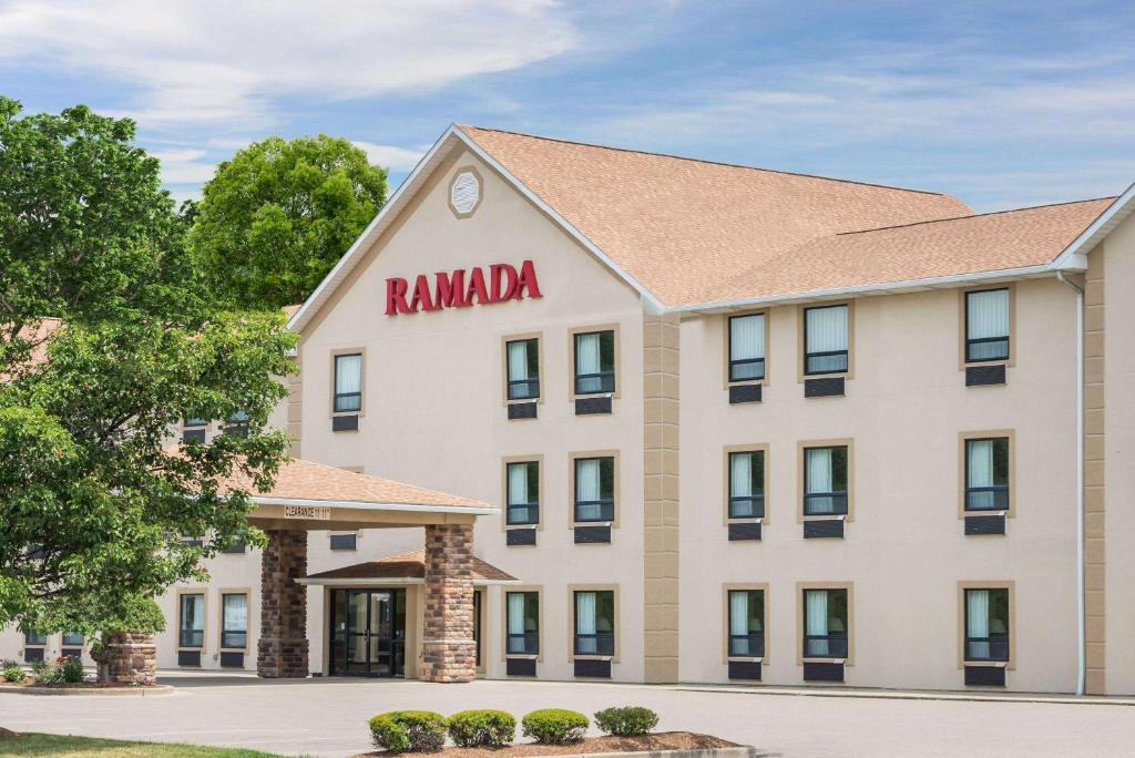 a rendering of the front of a hotel at Ramada by Wyndham Strasburg Dover in Strasburg