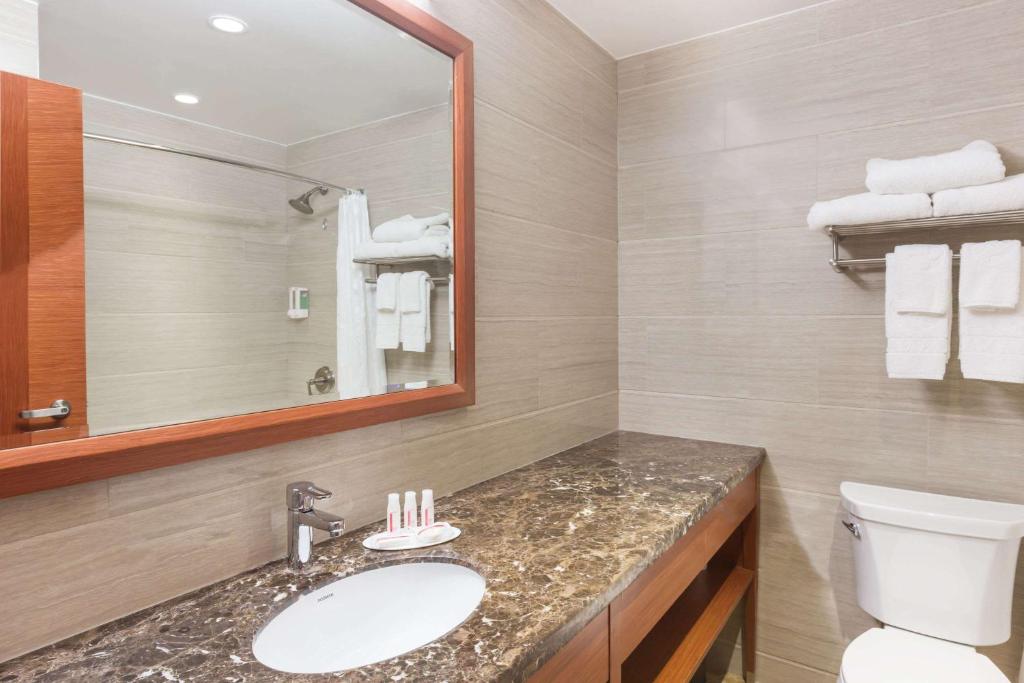 Koupelna v ubytování Ramada by Wyndham Flushing Queens