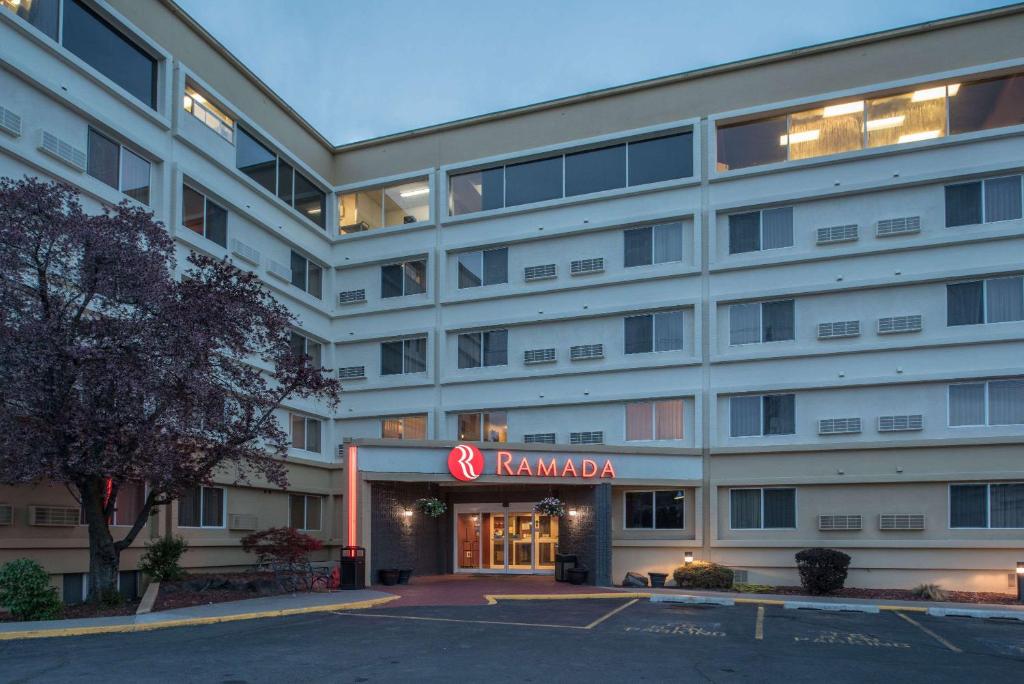a rendering of the front of a hotel at Ramada by Wyndham Downtown Spokane in Spokane