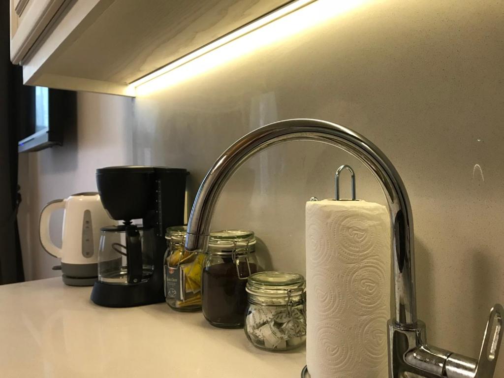 Kuchyň nebo kuchyňský kout v ubytování Catirga Konak Apartments