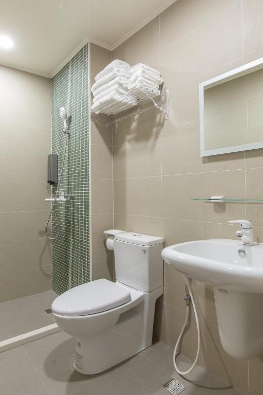 Koupelna v ubytování Sanwu Homestay