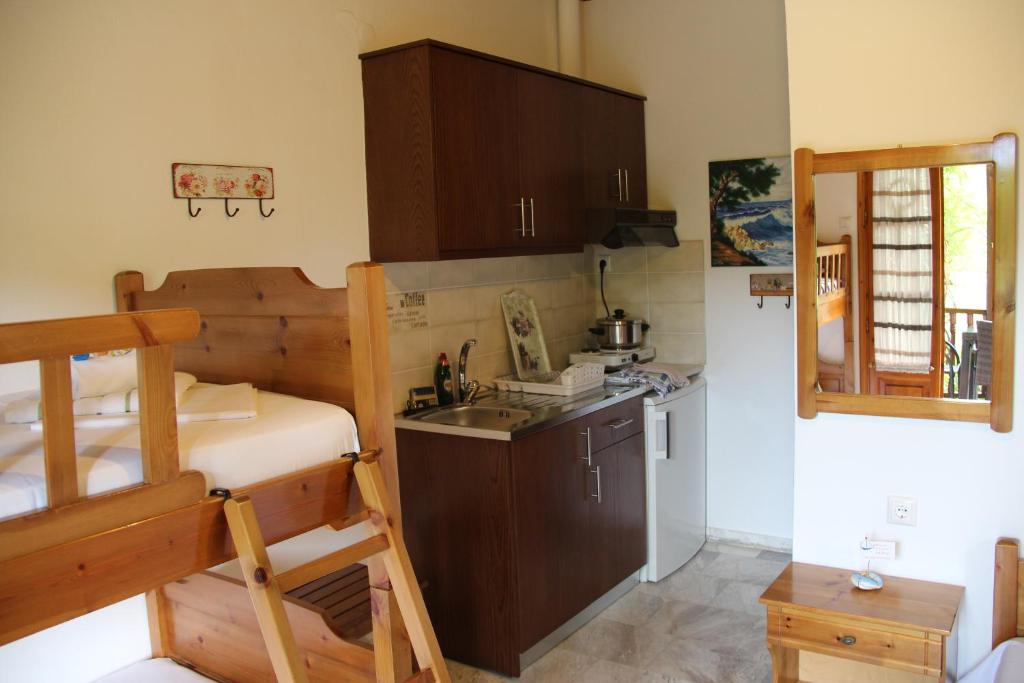 Kuchyň nebo kuchyňský kout v ubytování Patroudis House