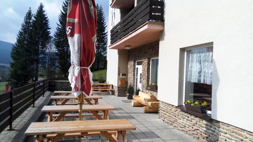 Balkón nebo terasa v ubytování Penzion Diana