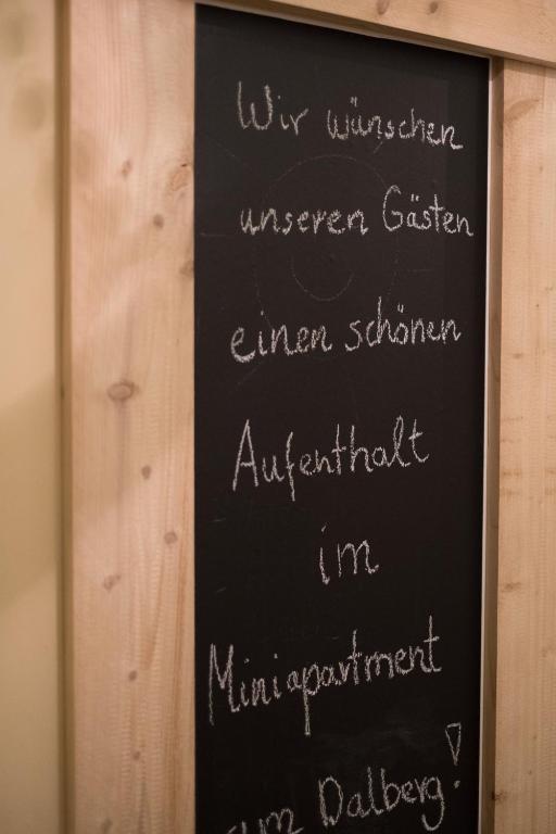 Certifikát, hodnocení, plakát nebo jiný dokument vystavený v ubytování Miniapartment am Dalberg