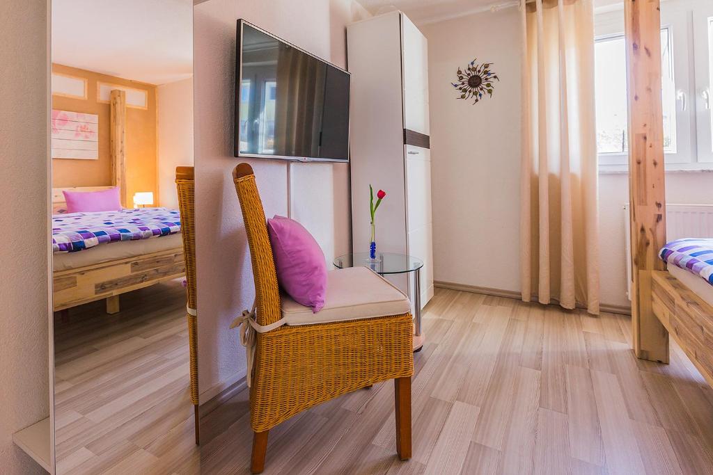 Postel nebo postele na pokoji v ubytování Pension Kuhn