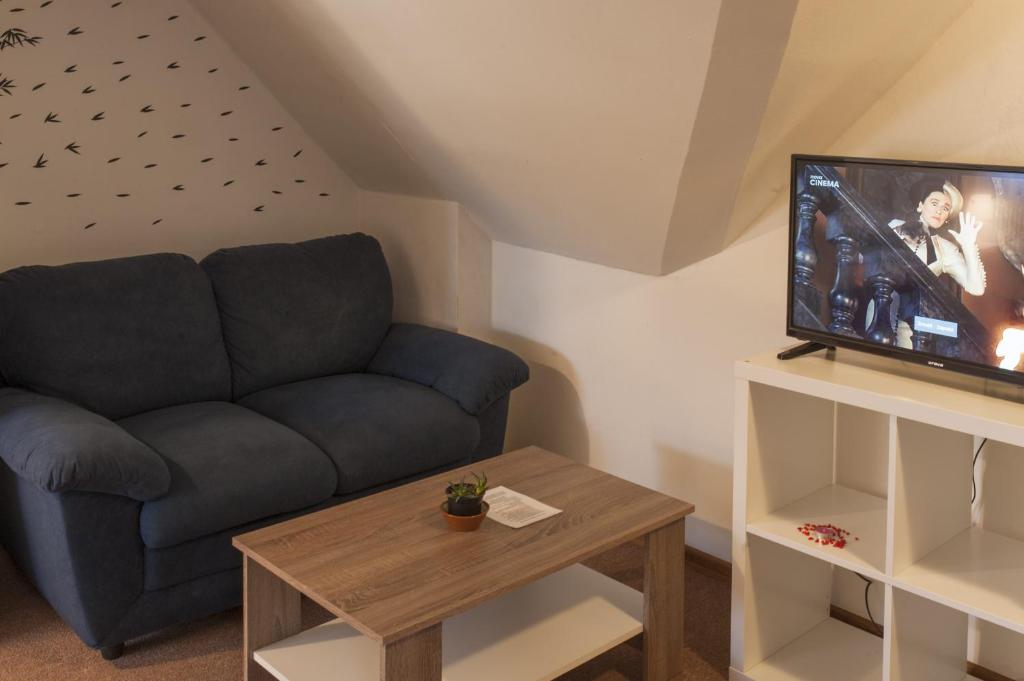 TV a/nebo společenská místnost v ubytování Penzion "U Nádraží"