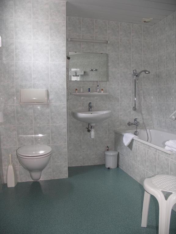 Koupelna v ubytování Hôtel Myosotis