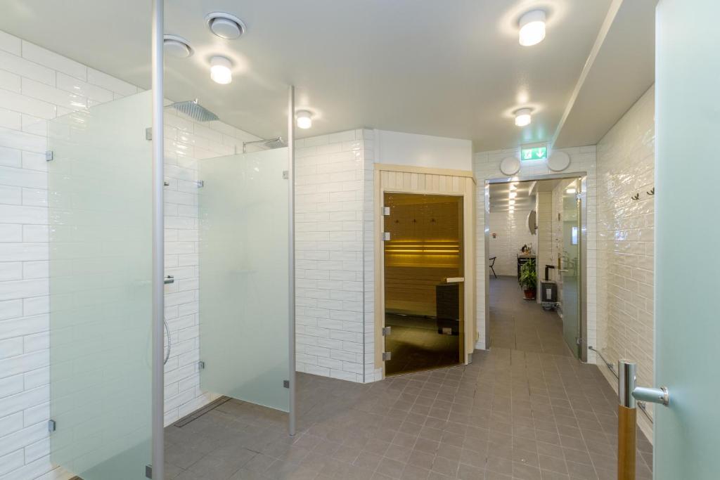 Koupelna v ubytování Järvsöbaden