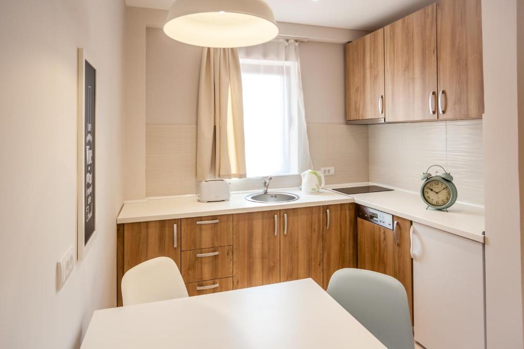 Kuchyň nebo kuchyňský kout v ubytování Apartmani studio