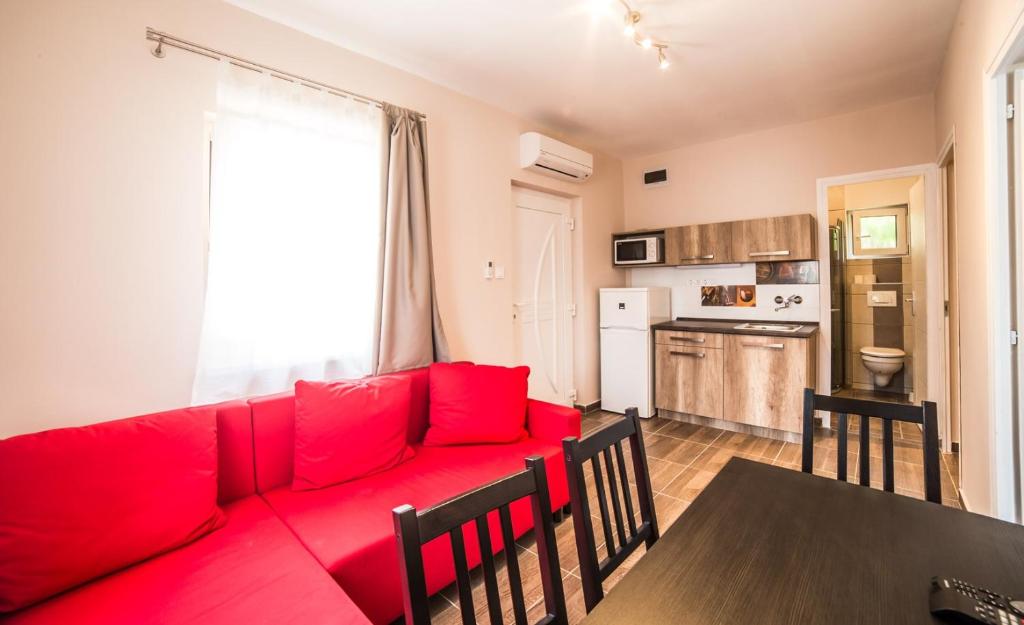 Kuchyň nebo kuchyňský kout v ubytování Tulipán Apartman