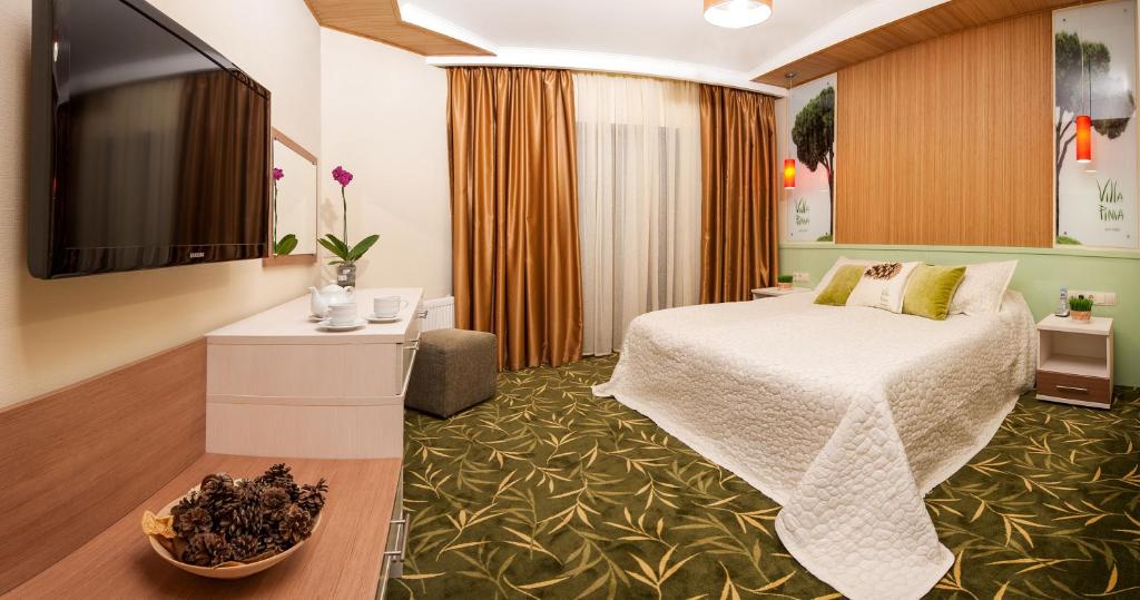 TV a/nebo společenská místnost v ubytování Villa Pinia Eco-hotel