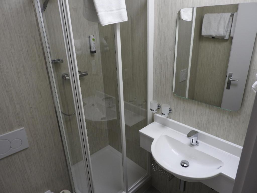 Koupelna v ubytování Hotel Anhalt