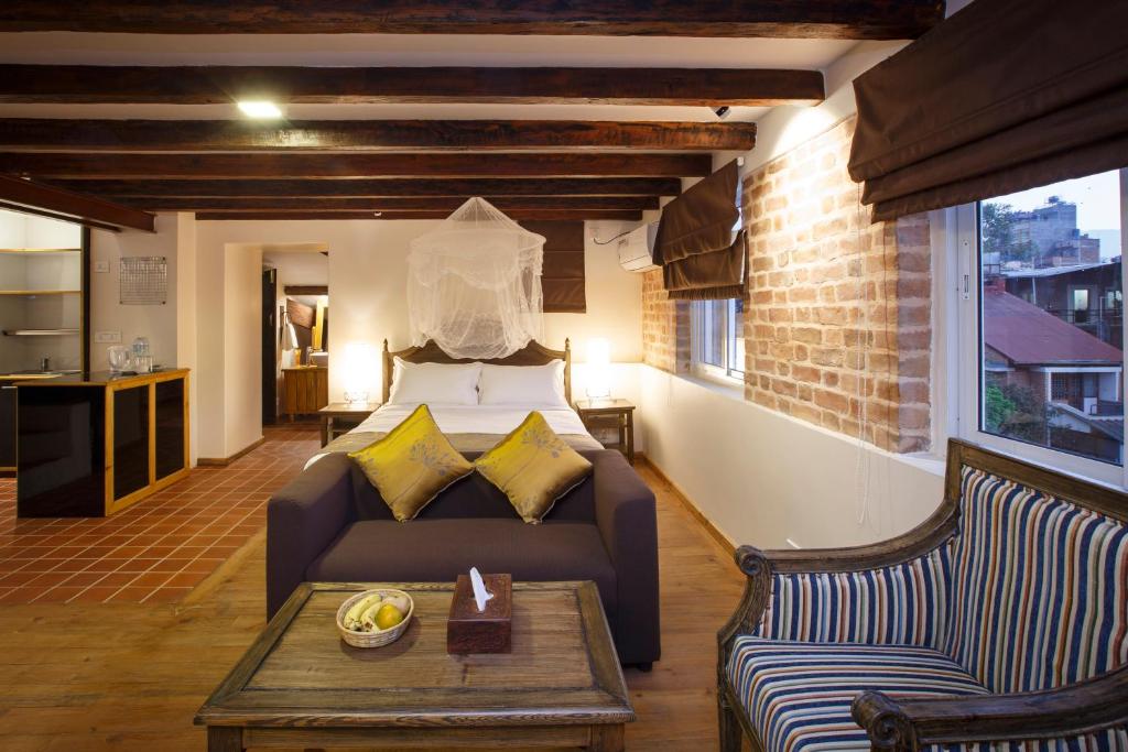 Posezení v ubytování Thamel Villa Heritage Hotel