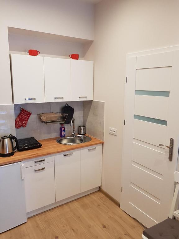 Kuchyňa alebo kuchynka v ubytovaní Apartamenty Marco 3 przy Dworcu-Stare Miasto-Super Wi Fi