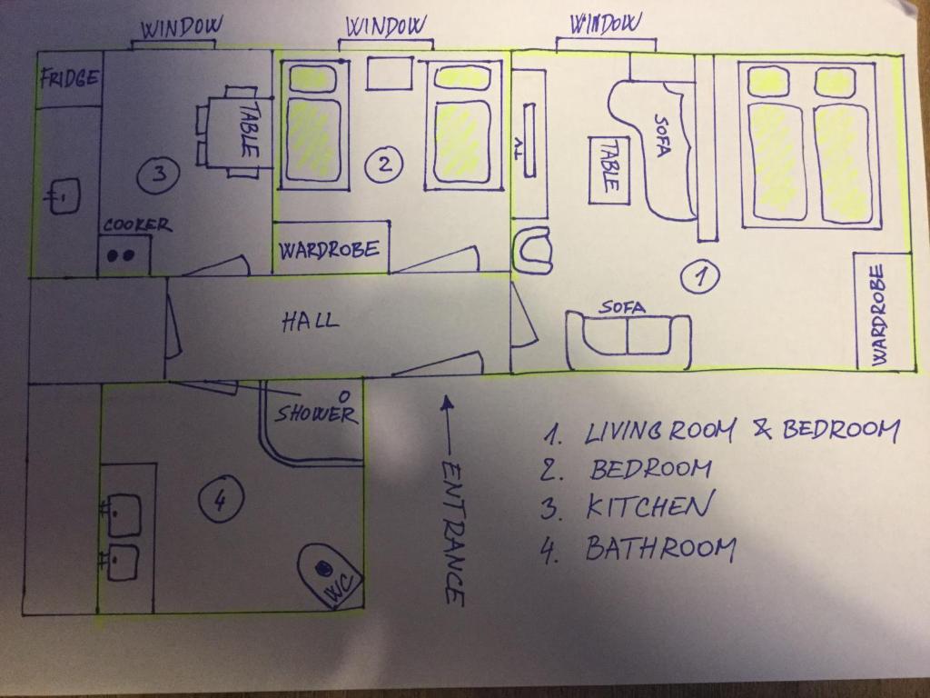 Plan piętra w obiekcie Apartments & Restaurant Tkalcovsky dvur