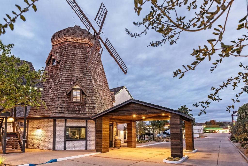 a house with a windmill on top of it at Sideways Inn in Buellton