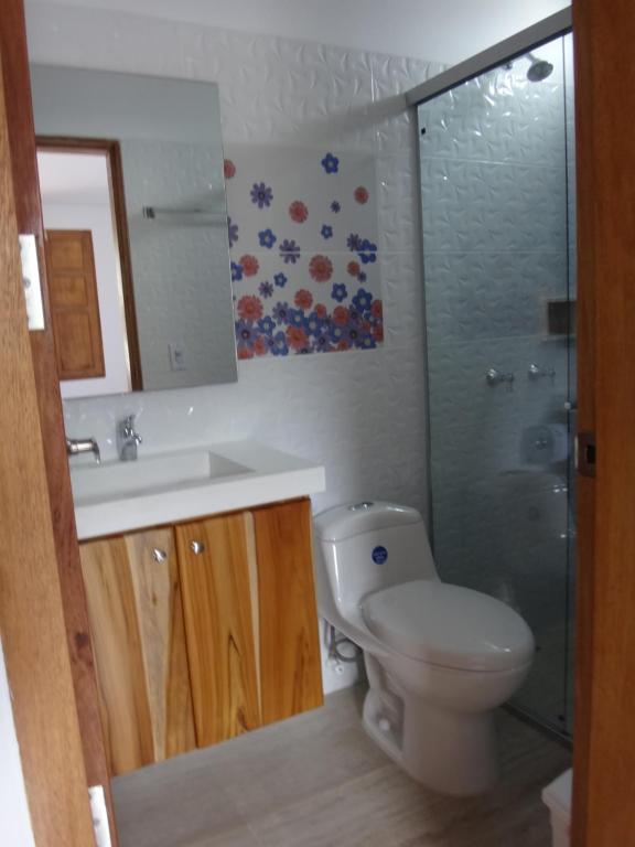 Koupelna v ubytování Hotel Bahia Guatape