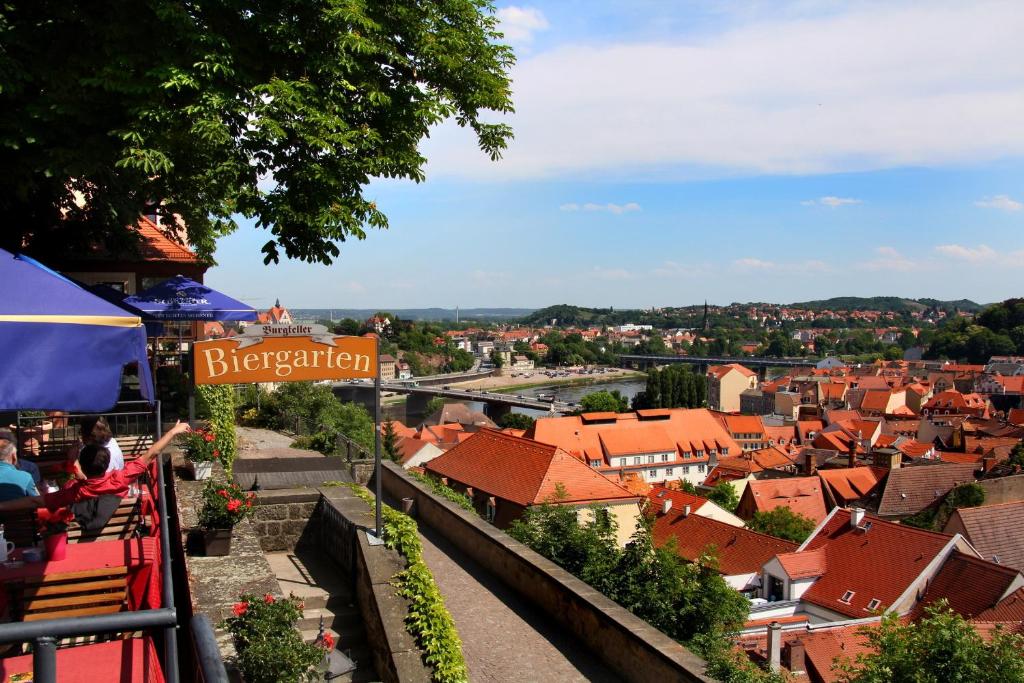 Nespecifikovaný výhled na destinaci Míšeň nebo výhled na město při pohledu z hotelu
