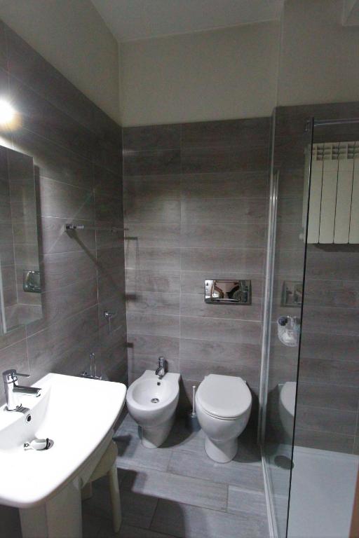 Koupelna v ubytování Hotel Corallo