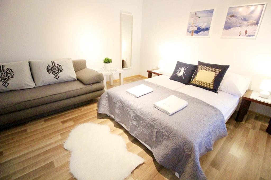 Posteľ alebo postele v izbe v ubytovaní Apartament BazaTatry Świstak