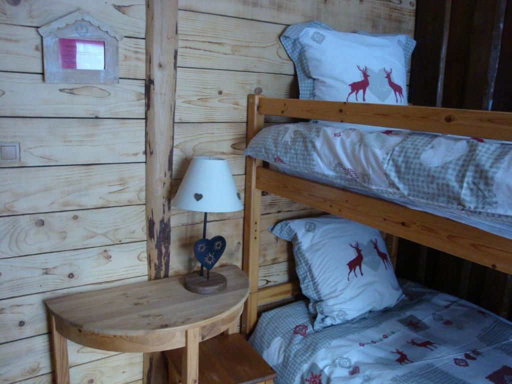 Postel nebo postele na pokoji v ubytování Chambres d'Hôtes Chalet de la Source