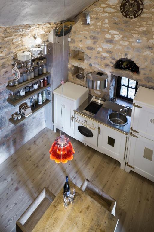 Kuchyň nebo kuchyňský kout v ubytování Tainaron Blue Retreat