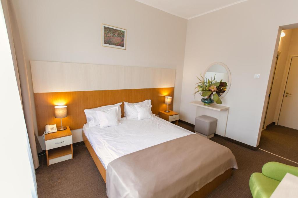 Postel nebo postele na pokoji v ubytování Hotel Nufarul