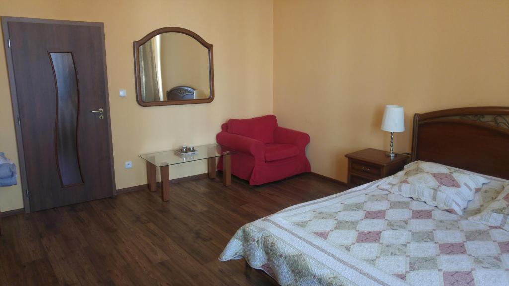 Postel nebo postele na pokoji v ubytování Apartman v centru Karlovych Varu