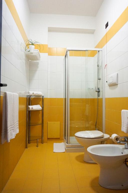 Koupelna v ubytování Albergo Ristorante Saverino